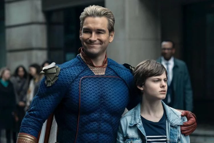 Homelander smiling with his arm around Ryan in The Boys Season 4