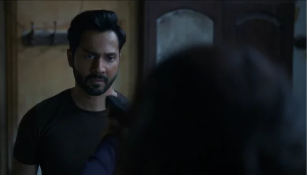 Varun Dhawan in an intense scene from Citadel Honey Bunny teaser review looking serious and focused.